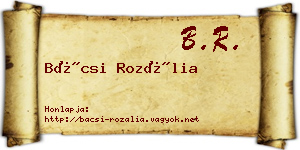 Bácsi Rozália névjegykártya