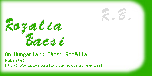 rozalia bacsi business card